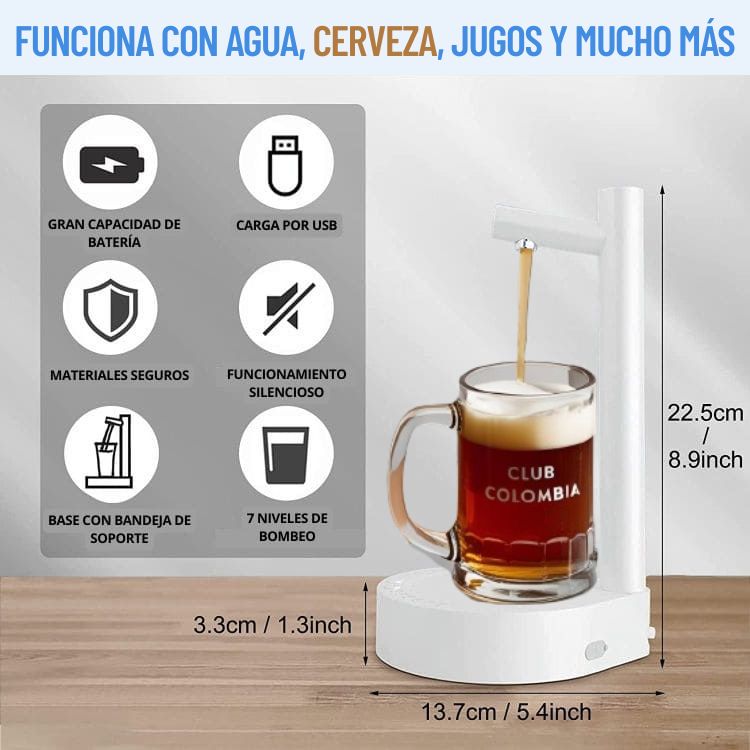 Dispensador Inteligente de Bebidas – Ideal para Agua, Cerveza y Más