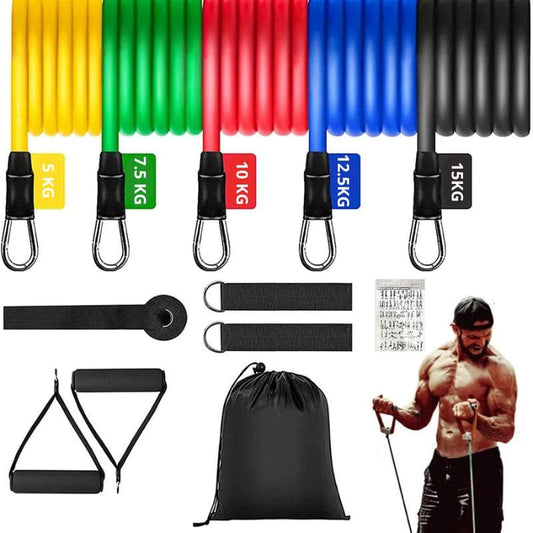 Kit de Cuerdas de Tensión 11 Piezas: 50 kg para Entrenamiento Completo