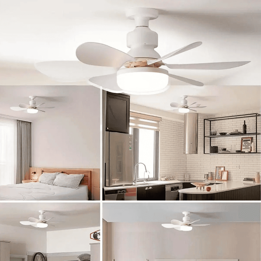 ❄️ Ventilador de techo moderno con LED multicolor, control de velocidad y temporizador