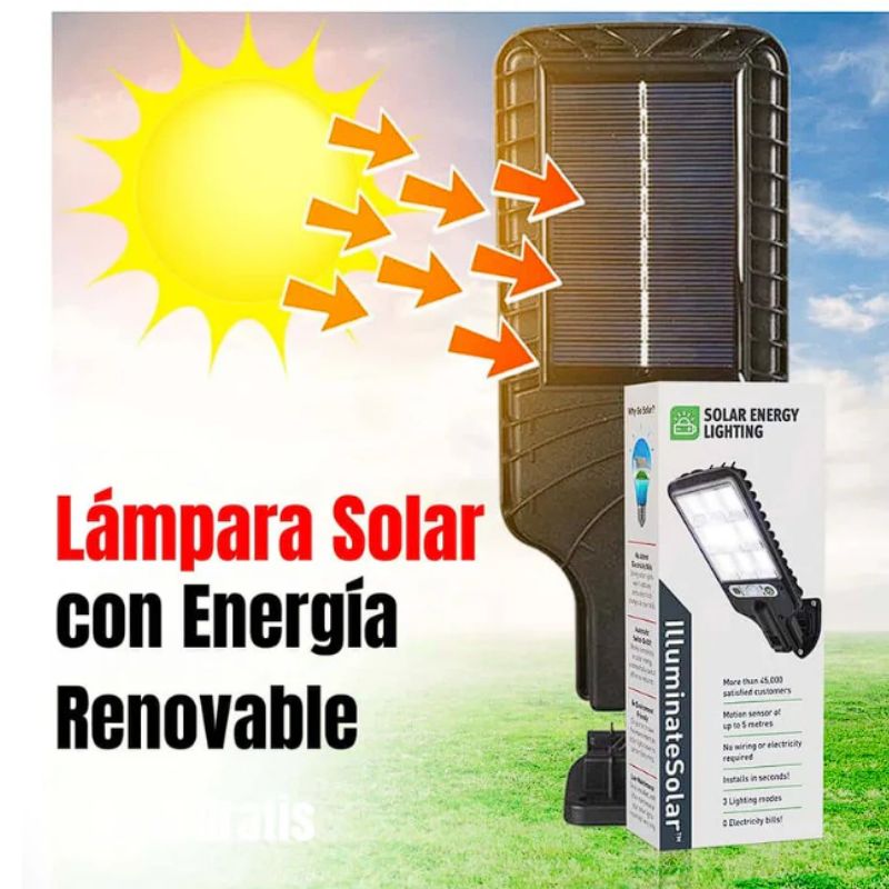 Lámpara Solar con Sensor™, Control Remoto y Resistencia al Agua – IP67