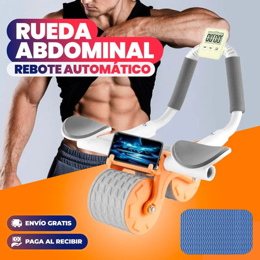 🔥 Rueda Abdominal Completa – Monitor Digital, Rebote Automático y Soporte Celular