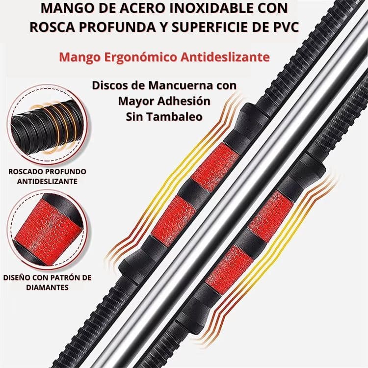 💪 Kit de Pesas 44 LBS + Barra Acolchada ¡Gratis! 🔥 Más de 20 piezas