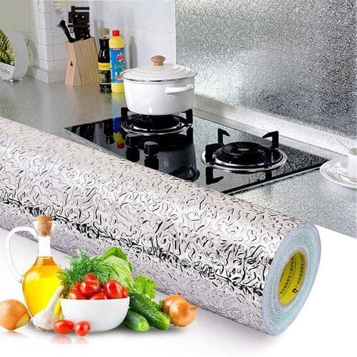 Papel Aluminio Adhesivo Multisuperficie – 5metros x 60cm | Resistente al Agua y al Calor