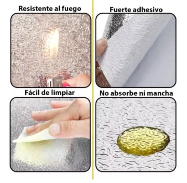 Papel Aluminio Adhesivo Multisuperficie – 5metros x 60cm | Resistente al Agua y al Calor