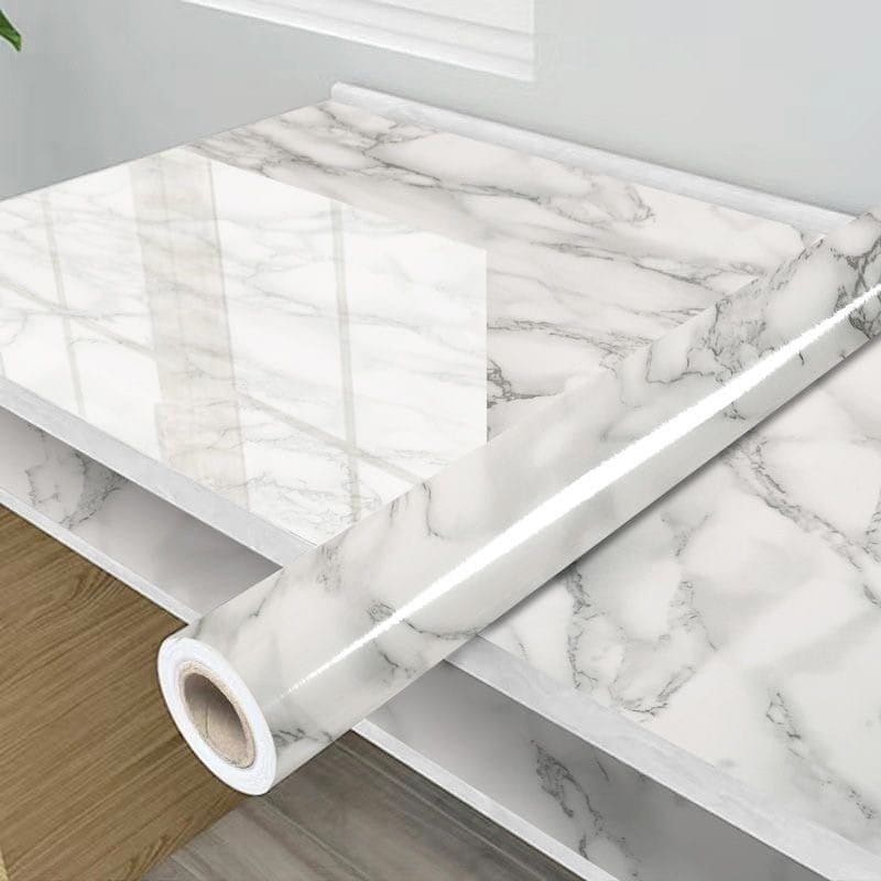 Protector Adhesivo Efecto Mármol - impermeable y resistente al calor - 2 Metros x 60 CM