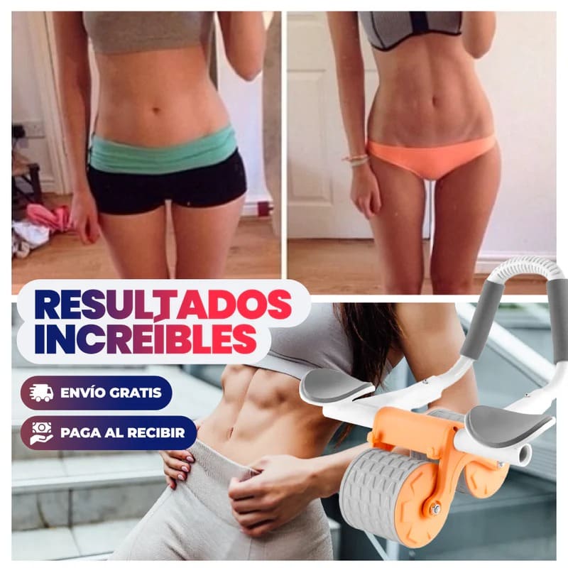 🔥 Rueda Abdominal Completa – Monitor Digital, Rebote Automático y Soporte Celular