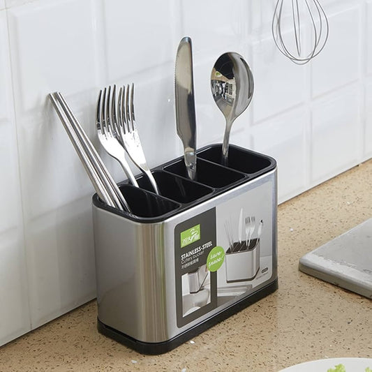 Porta Cubiertos de Cocina en Acero Inoxidable