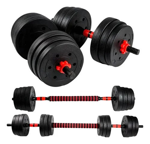 💪 Kit de Pesas 44 LBS + Barra Acolchada ¡Gratis! 🔥 Más de 20 piezas