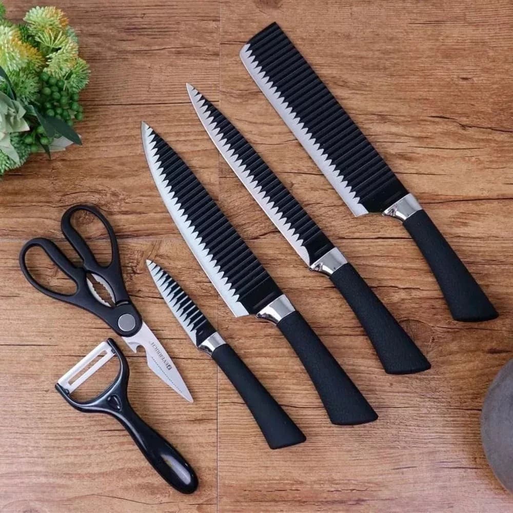 Set de Cuchillos de Chef Profesionales (6 Pzs) • Acero de Alto Carbono Reforzado Ultra-Resistente